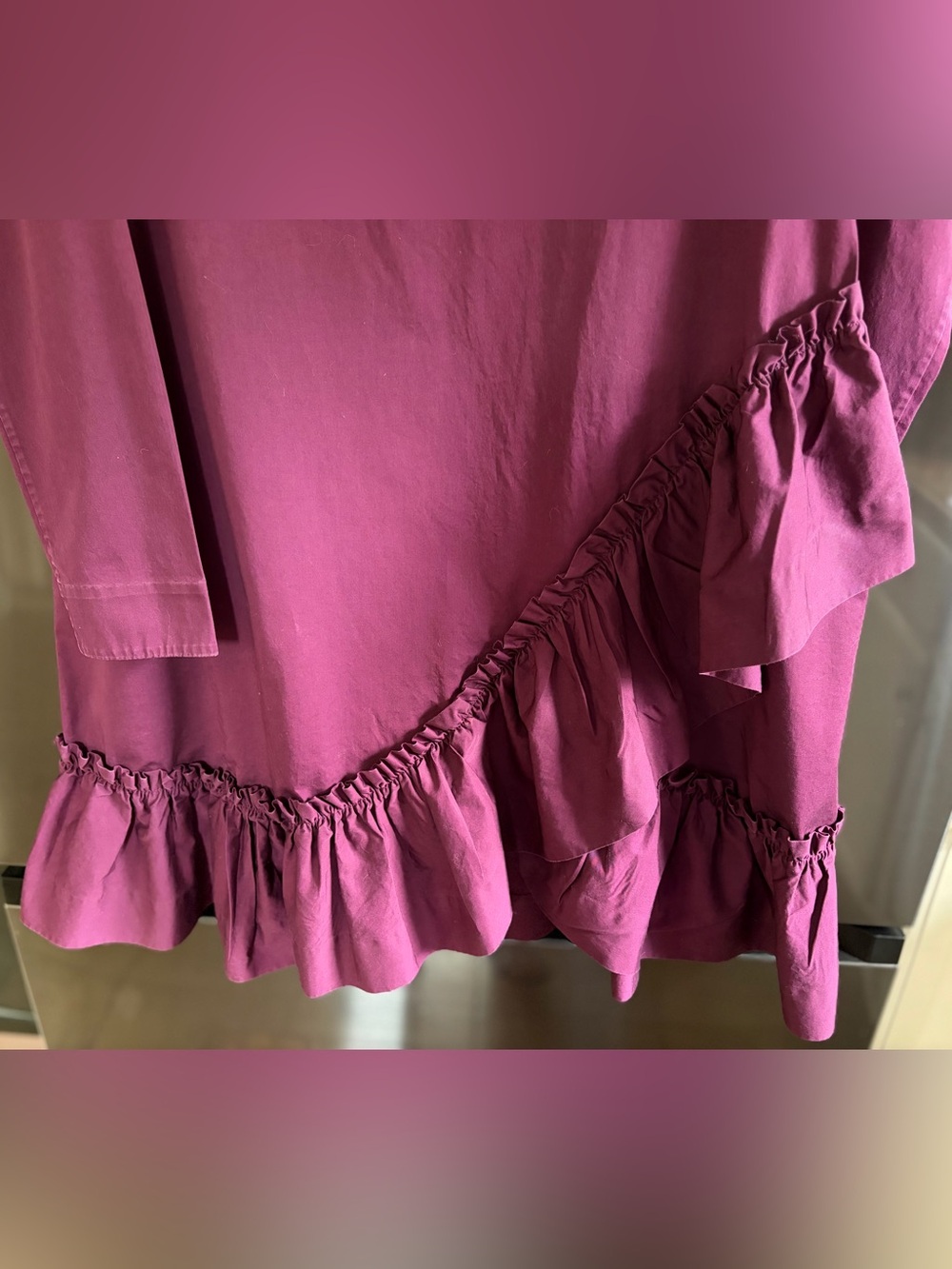 COS Ruffled A-Line Minimalist Avant Garde Jewel Tone Party Shift Mini Dress Sz S - Picture 5 of 7